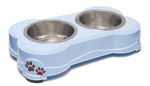 Loving Pets Double Diner Dog Bowl Murano Blue 1ea/MD