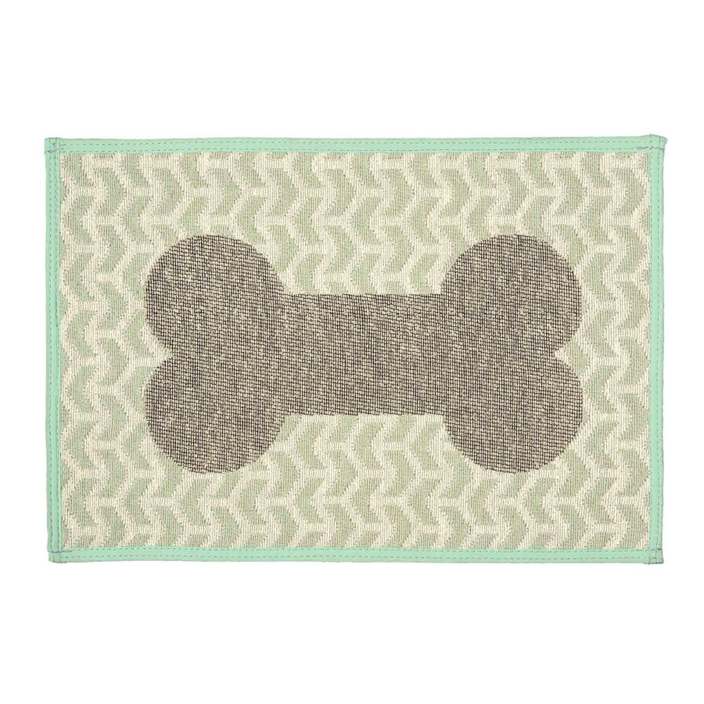 Loving Pets Bella Fashion Mats Geometric Bone Aqua 1ea