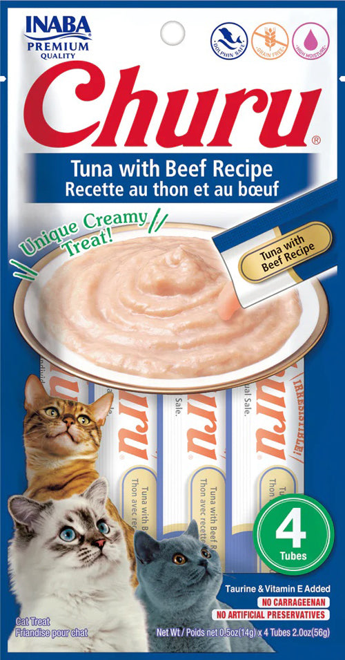 Inaba Cat Churu Puree Tuna Beef 2oz. (6 Count)