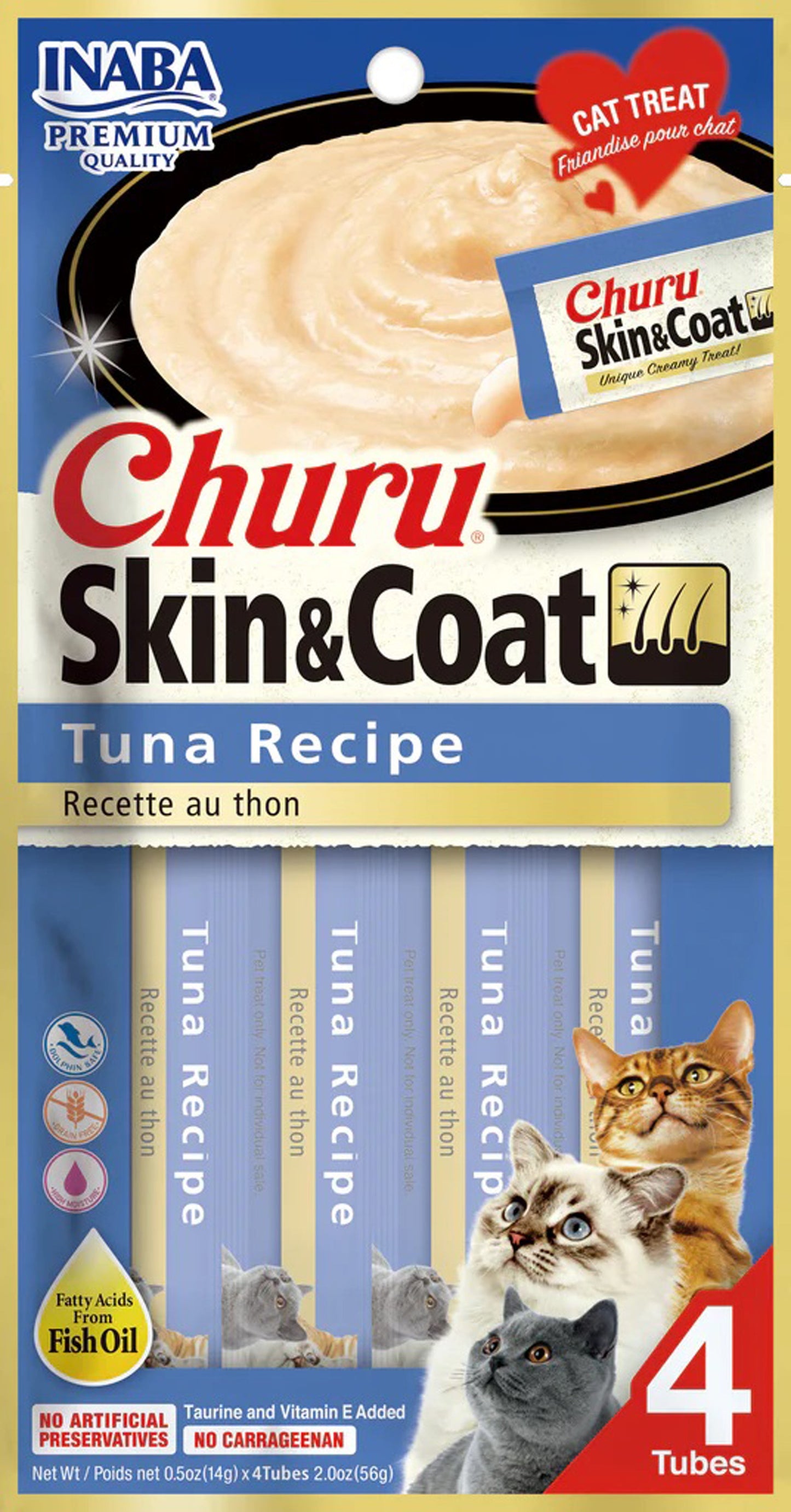 Inaba Cat Churu Purees Skin&Coat Tuna 2Oz/6Ct