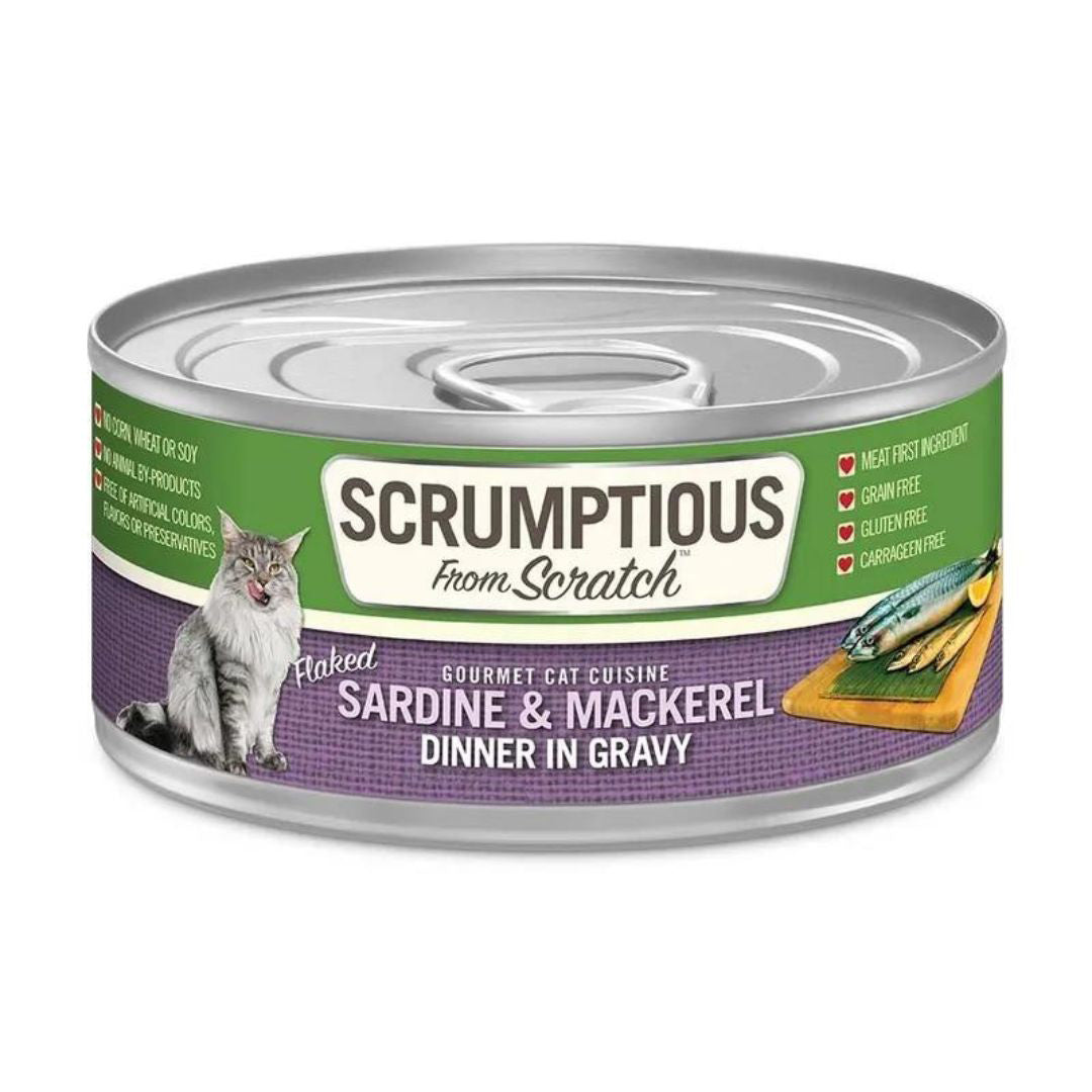 Scrumptious Cat Sardine & Mackerel Gravy 2.8oz. (Case of 12)