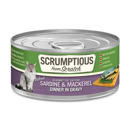 Scrumptious Cat Sardine & Mackerel Gravy 2.8oz. (Case of 12)