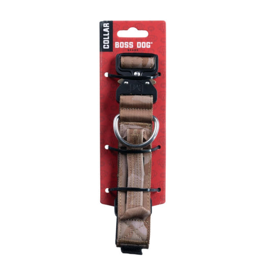 Boss Dog Tactical Adjustable Dog Collar Tan Camo, 1ea/Medium, 15-18 in