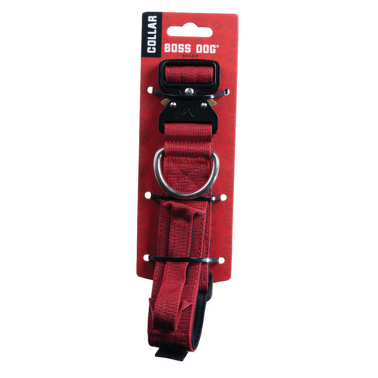 Boss Dog Tactical Adjustable Dog Collar Red, 1ea/Large, 17-22 in