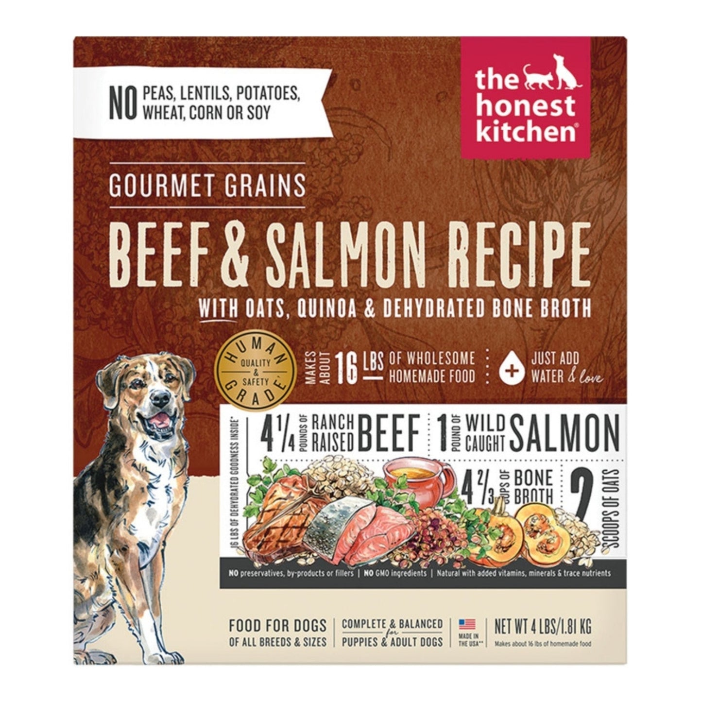 Honest Kitchen Dog Gourmet Grain Beef And Salmon 4Lbs. Box