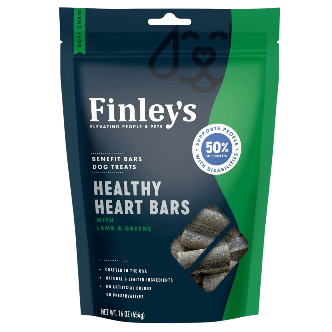 Finleys Dog Soft Chew Benefit Bars Heart 16oz.