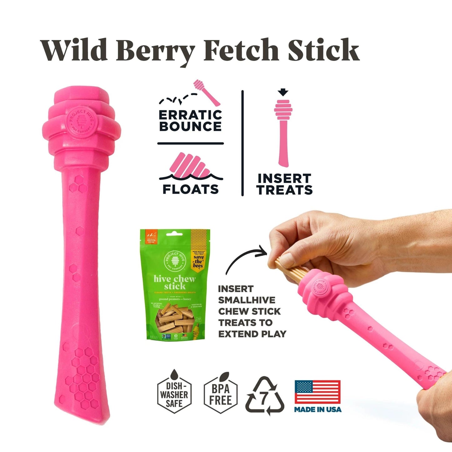 Project Hive Fetch Stick Scented Wild Berry/Pink Medium