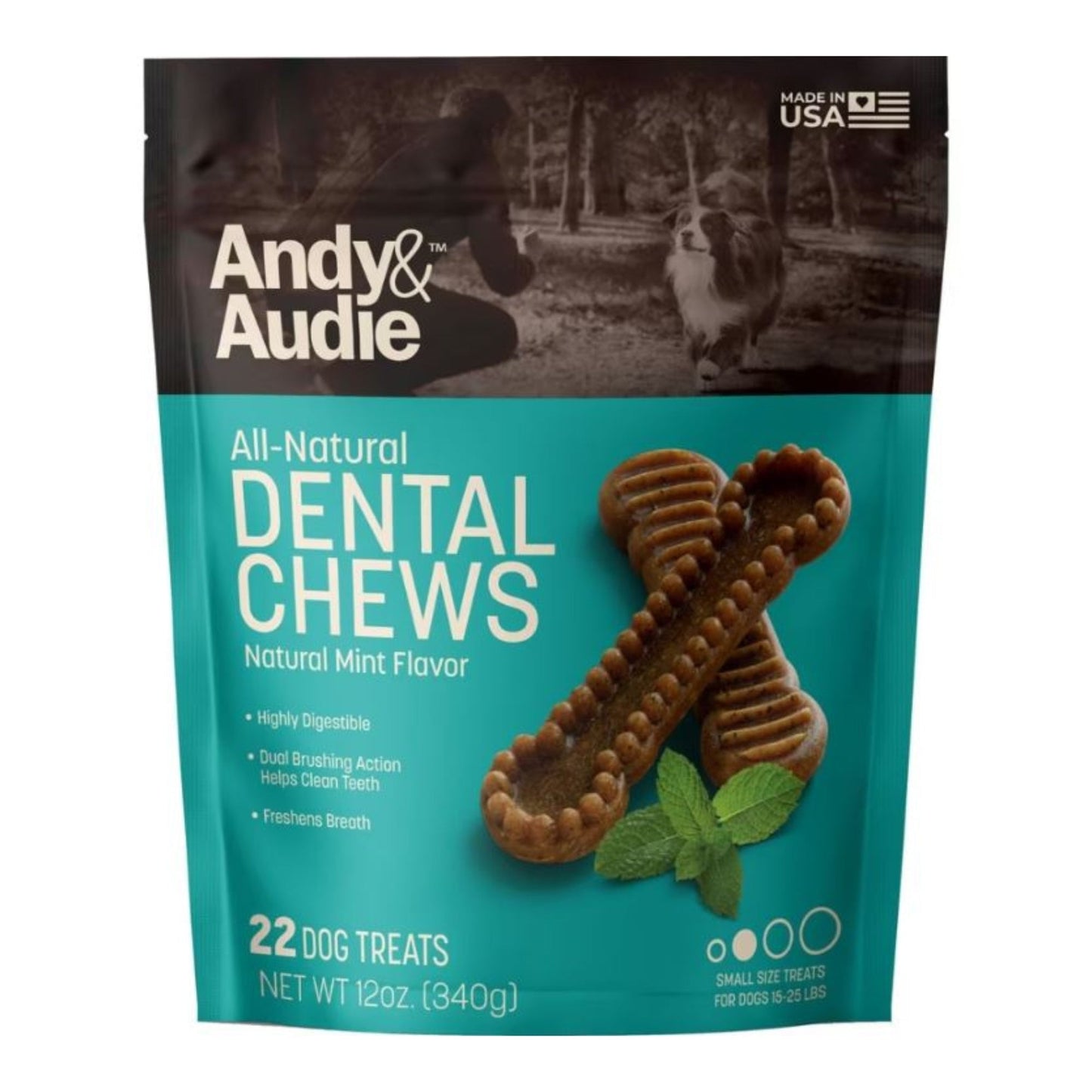 Andy & Audie Dental Chews For Dogs Mint Small 12oz.