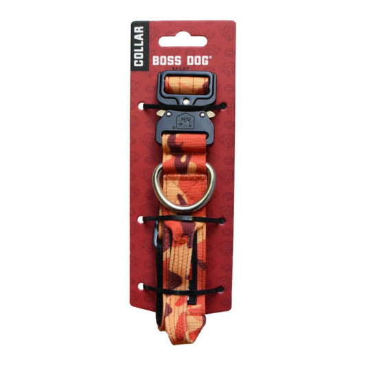 Boss Dog Tactical Adjustable Dog Collar Orange Camo, 1ea/Small, 13-16 in