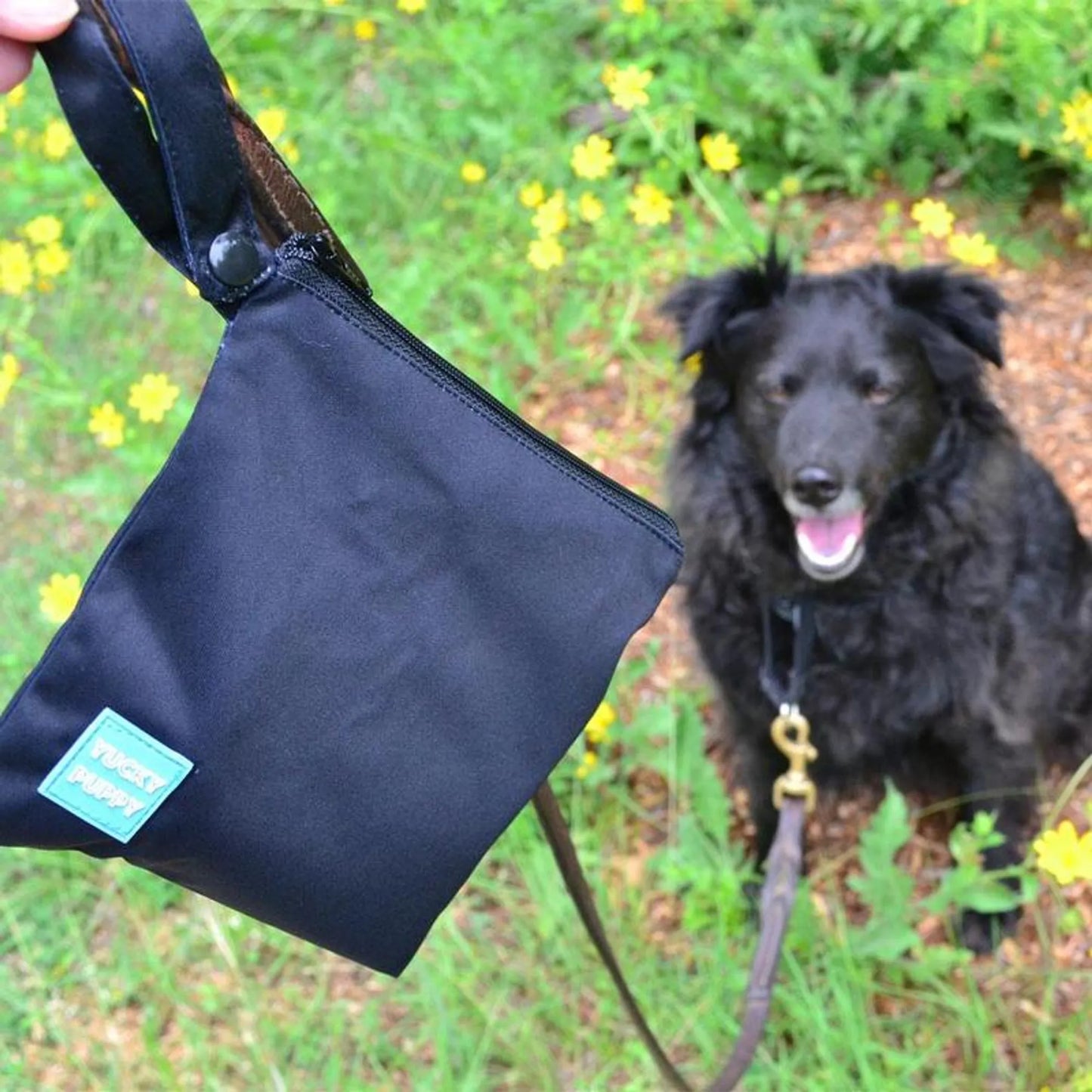 Black Yucky Puppy Dog Poop Bag Holders- Extra Large Size