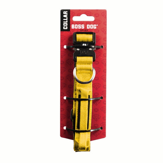 Boss Dog Tactical Adjustable Dog Collar Yellow, 1ea/LG