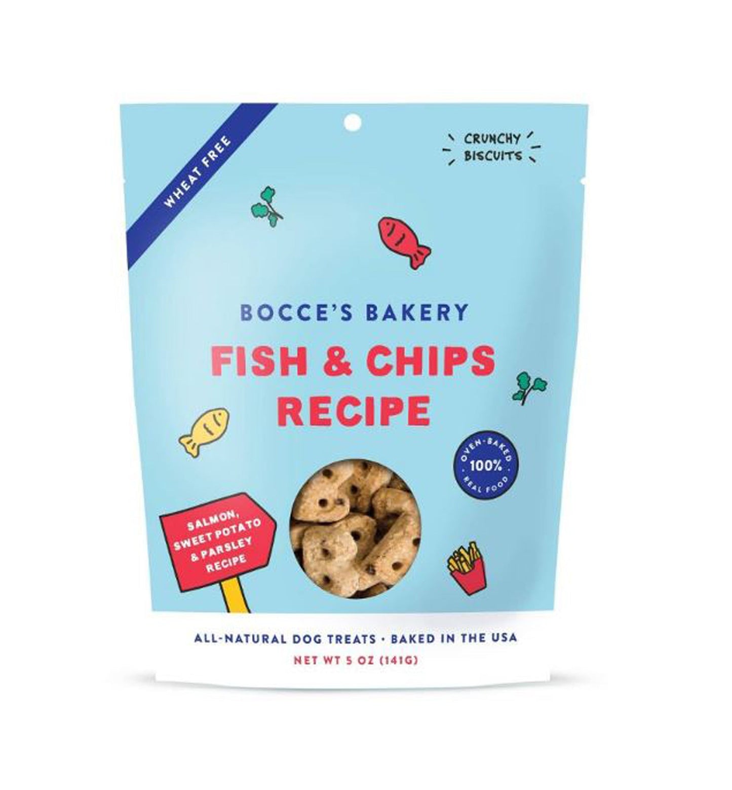 Bocce's Bakery Dog Fish Chips 5oz.