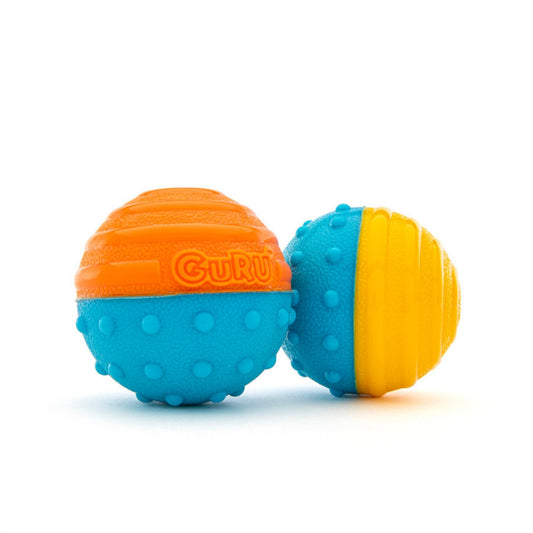 GURU Crunch & Squeak Ball Dog Toy 1ea/MD, 2 pk