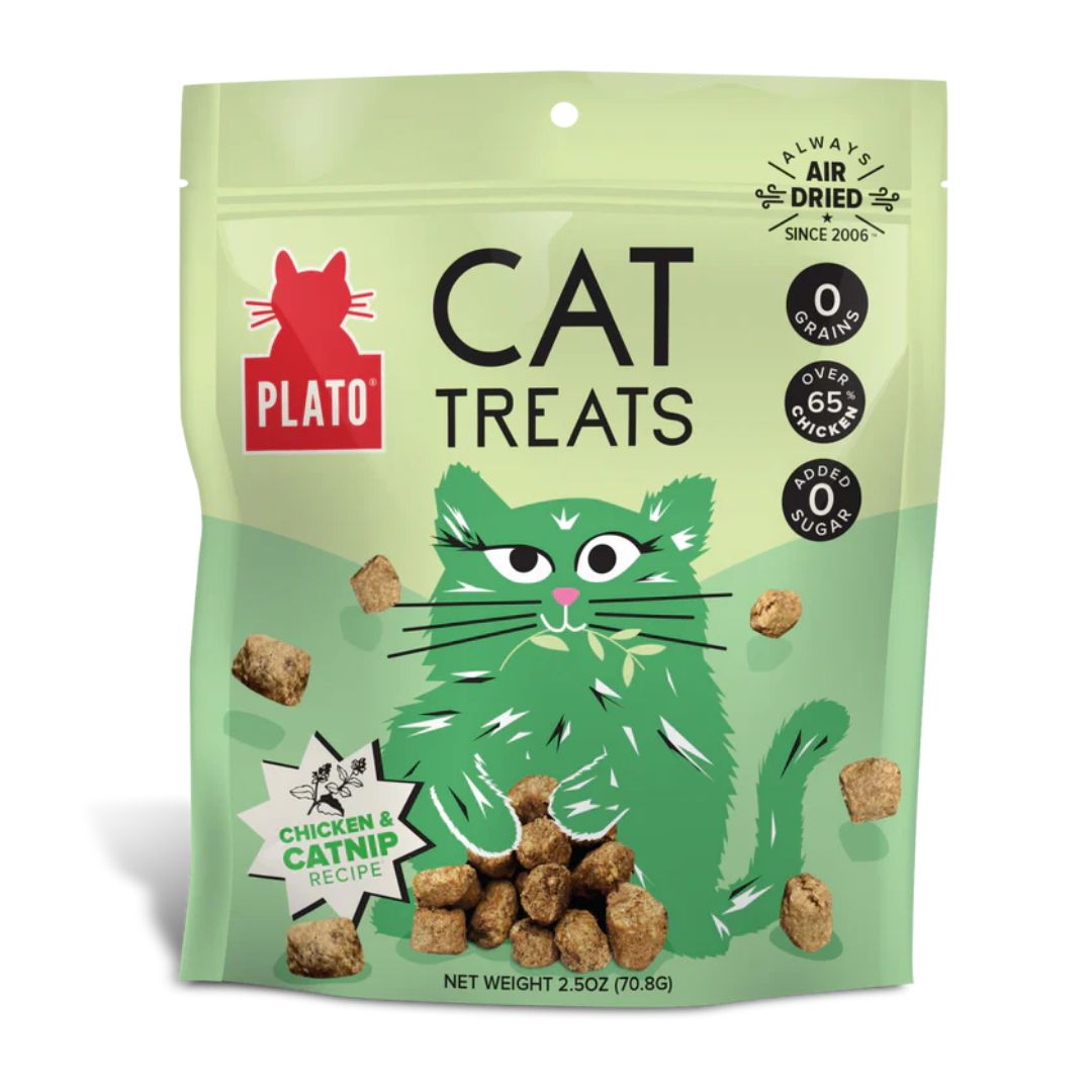 Plato Cat Grain Free Air Dried Treat Chicken Catnip 2.5Oz