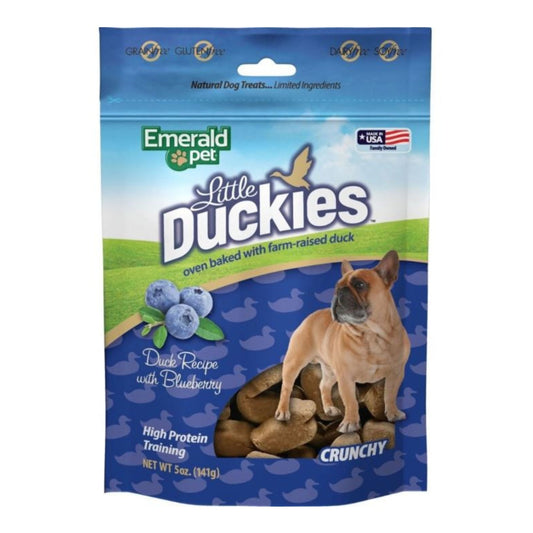 Emerald Pet Little Duckies Grain Free Dog Treats Duck/Blueberry 5oz.