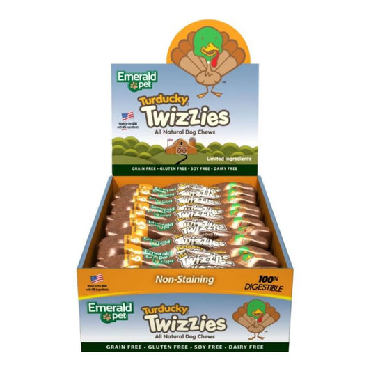 Emerald Pet Twizzies Grain Free Dog Chews Turducky 6 In-30 Pc