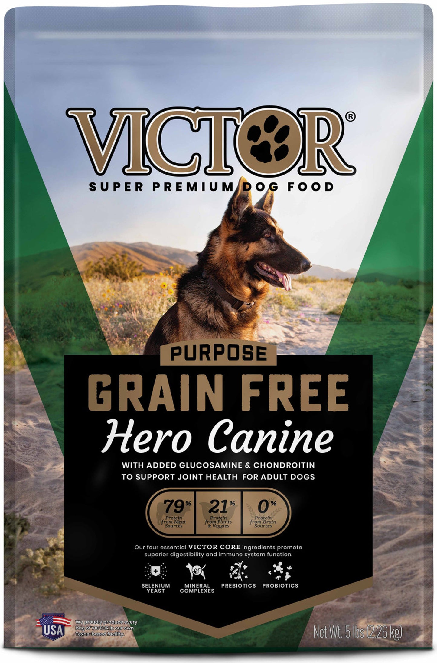 Victor Super Premium Dog Food Purpose Grain Free Hero Canine Dry Dog Food Beef 1ea/5 lb