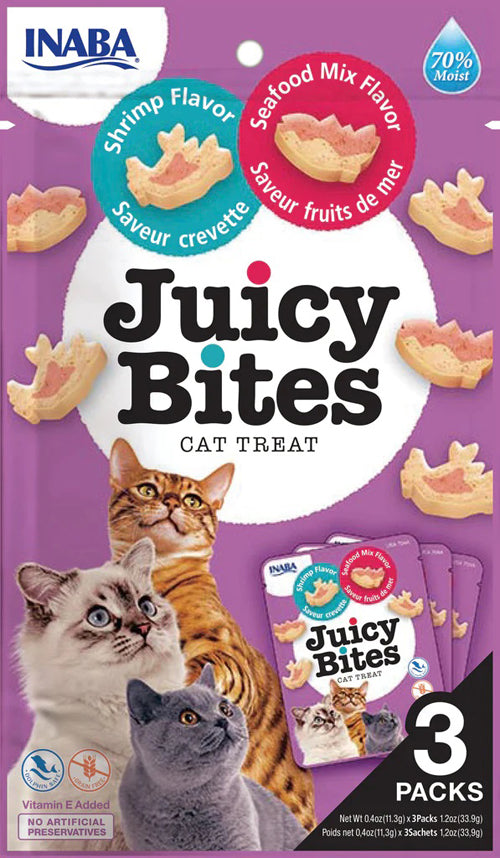 Inaba Cat Juicy Bites Shrimp Seafood 1.2oz. (6 Count)