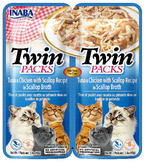 Inaba Cat Twin Pack Tuna Chicken in Scallop Broth 2.08oz. (6 Count)