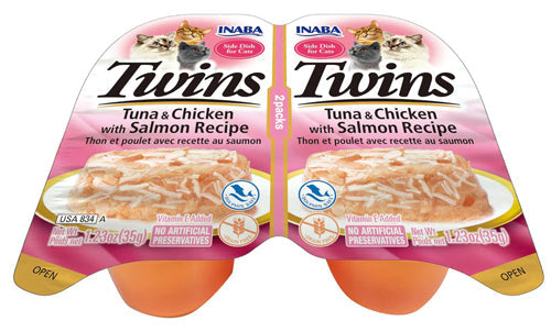 Inaba Cat Twin Cups Tuna Chicken S Almon 6Ct/2.46Oz