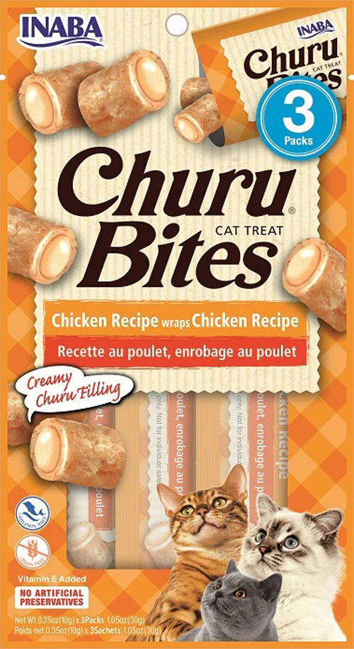 Inaba Cat Churu Bite Chicken Wrap Chicken 6Ct/1.05Oz