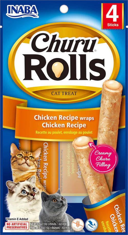 Inaba Cat Churu Rolls Chicken Wrap Chicken -1.04oz. (6 Count)