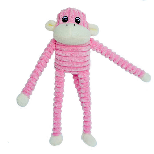 ZippyPaws Spencer the Crinkle Monkey Dog Toy Pink 1ea/SM