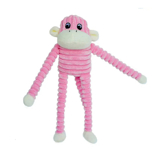 ZippyPaws Spencer the Crinkle Monkey Dog Toy Pink 1ea/SM