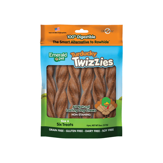 Emerald Pet Turducky Twizzies Dog Treat Turducky 1ea/6 in, 6 pk, 8 oz