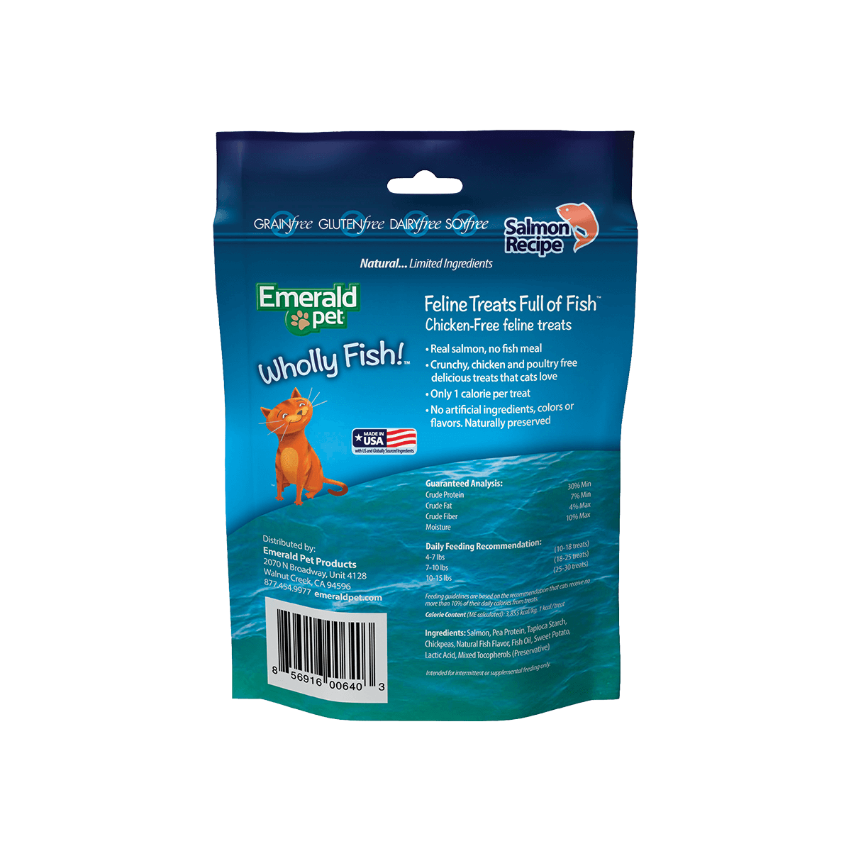 Emerald Pet Wholly Fish! Crunchy Cat Treats Salmon 1ea/3 oz