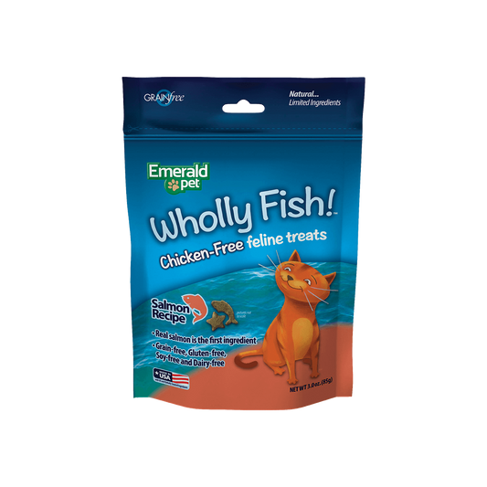 Emerald Pet Wholly Fish! Crunchy Cat Treats Salmon 1ea/3 oz