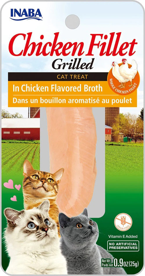 Inaba Cat Grill Fil Chicken/Chicken Broth 0.9Oz/6Ct.