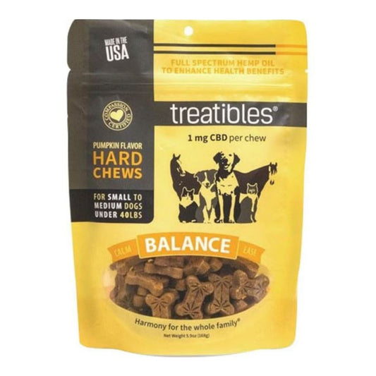 Treatibles Hemp Wellness Hard Chews Balance Pumpkin Small/Medium-14 Ct