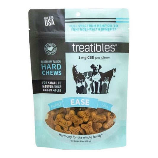 Treatibles Hemp Wellness Hard Chews Ease Blueberry  Small/Medium-14 Ct