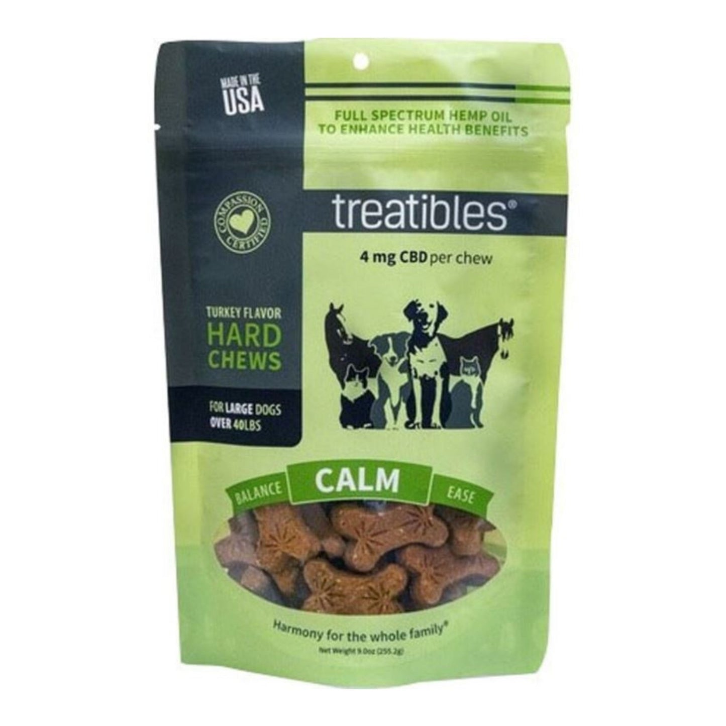 Treatibles Hemp Wellness Hard Chews Calm Turkey Large-45 Ct