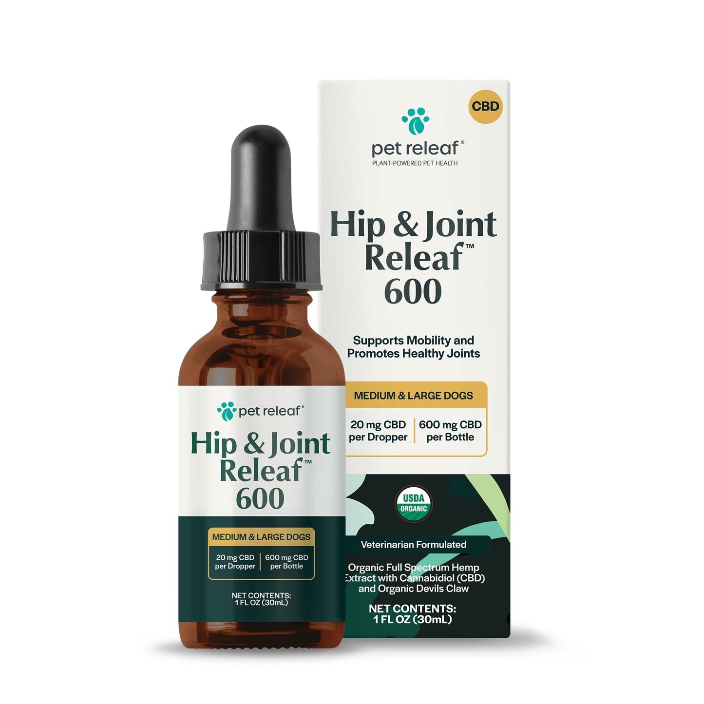 Pet Releaf Hip & Joint Organic Hemp Oil Cbd 600Mg