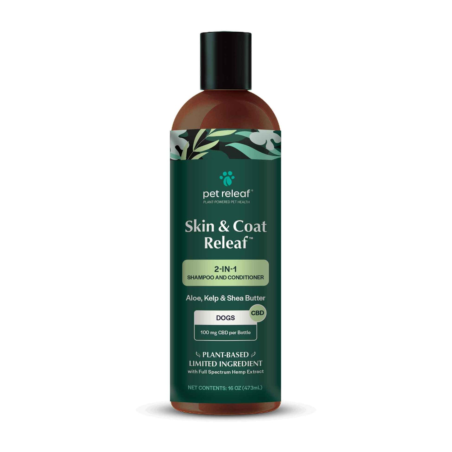 Pet Releaf Skin & Coat Dog 16oz. 2-In-1 Shampoo & Conditioner Cbd 100Mg