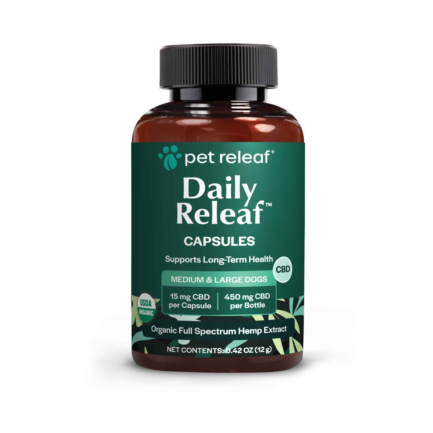 Pet Releaf Organic Cbd Dog 15Mg Capsules 30Ct