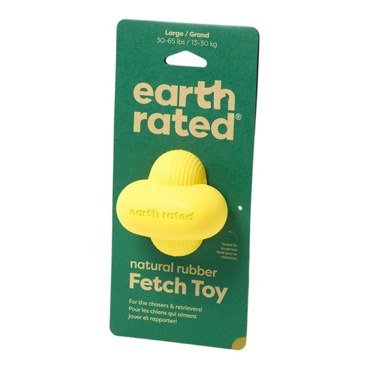 Earth Rated Dog Fetch Toy Yellow Rubber Large