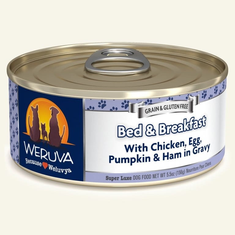 Weruva Dog Bed And Breakfast With Chicken; Egg; Pumpkin And Ham In Gravy 5.5oz. (Case of 24)