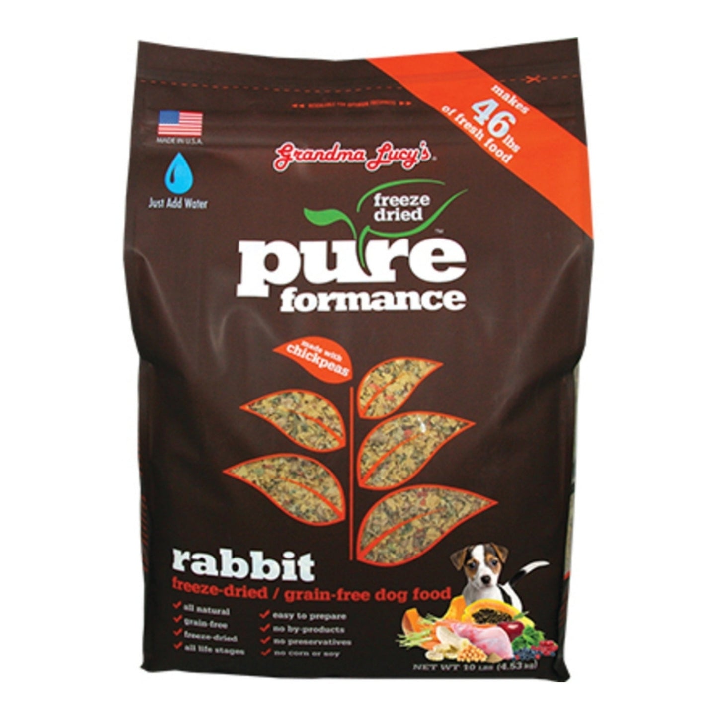 Grandma Lucys Dog Pure Grain Free Rabbit Chickpea 10 Lbs.