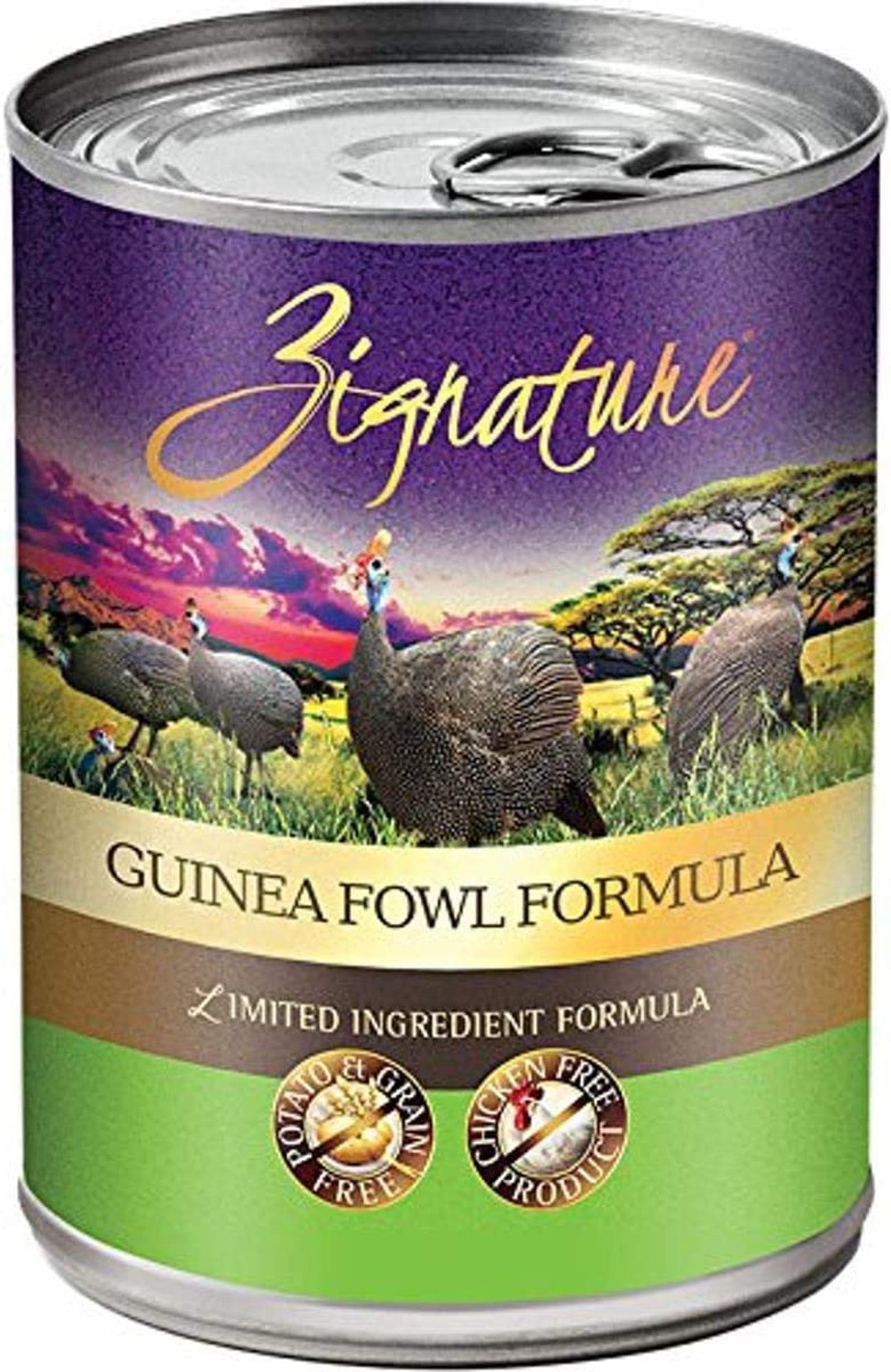 Zignature Dog Canned 13oz. Guinea Fowl (Case of 12)