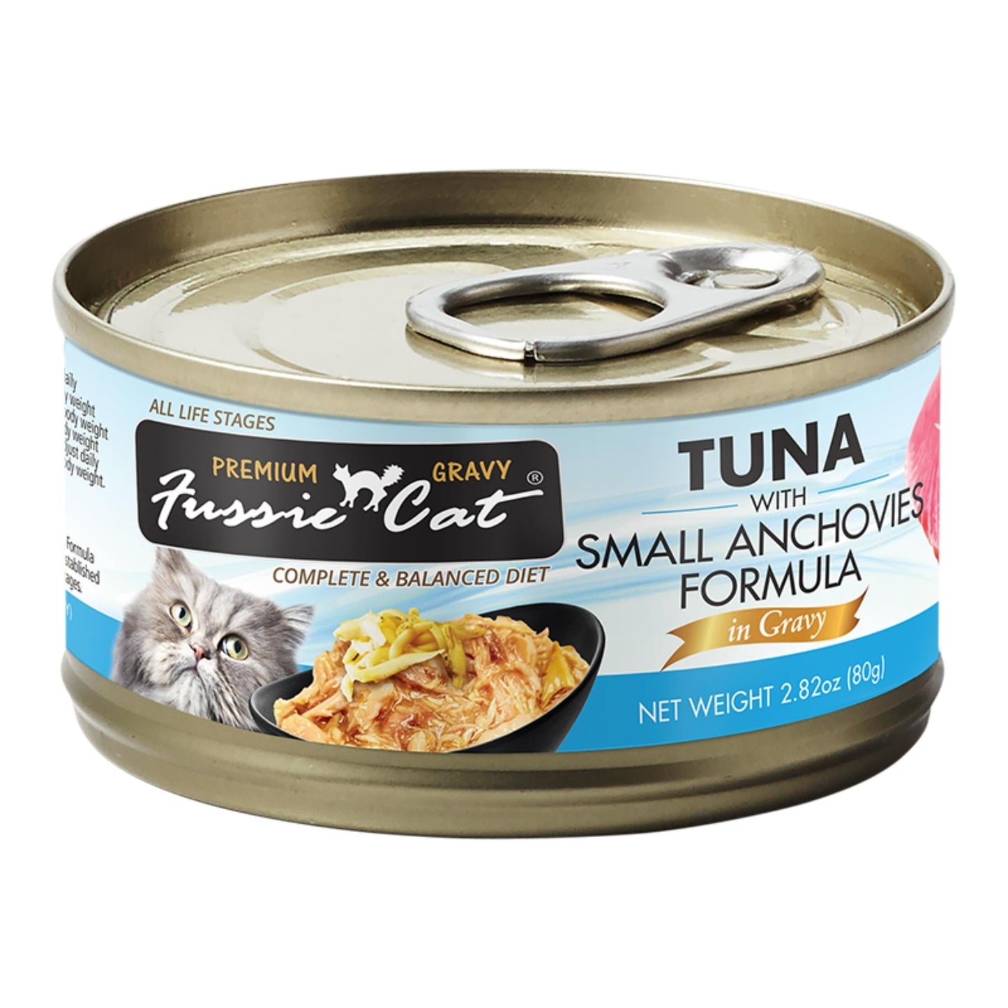 Fussie Cat Premium Tuna with Small Anchovies Formula in Gravy 2.82oz. (Case of 24)