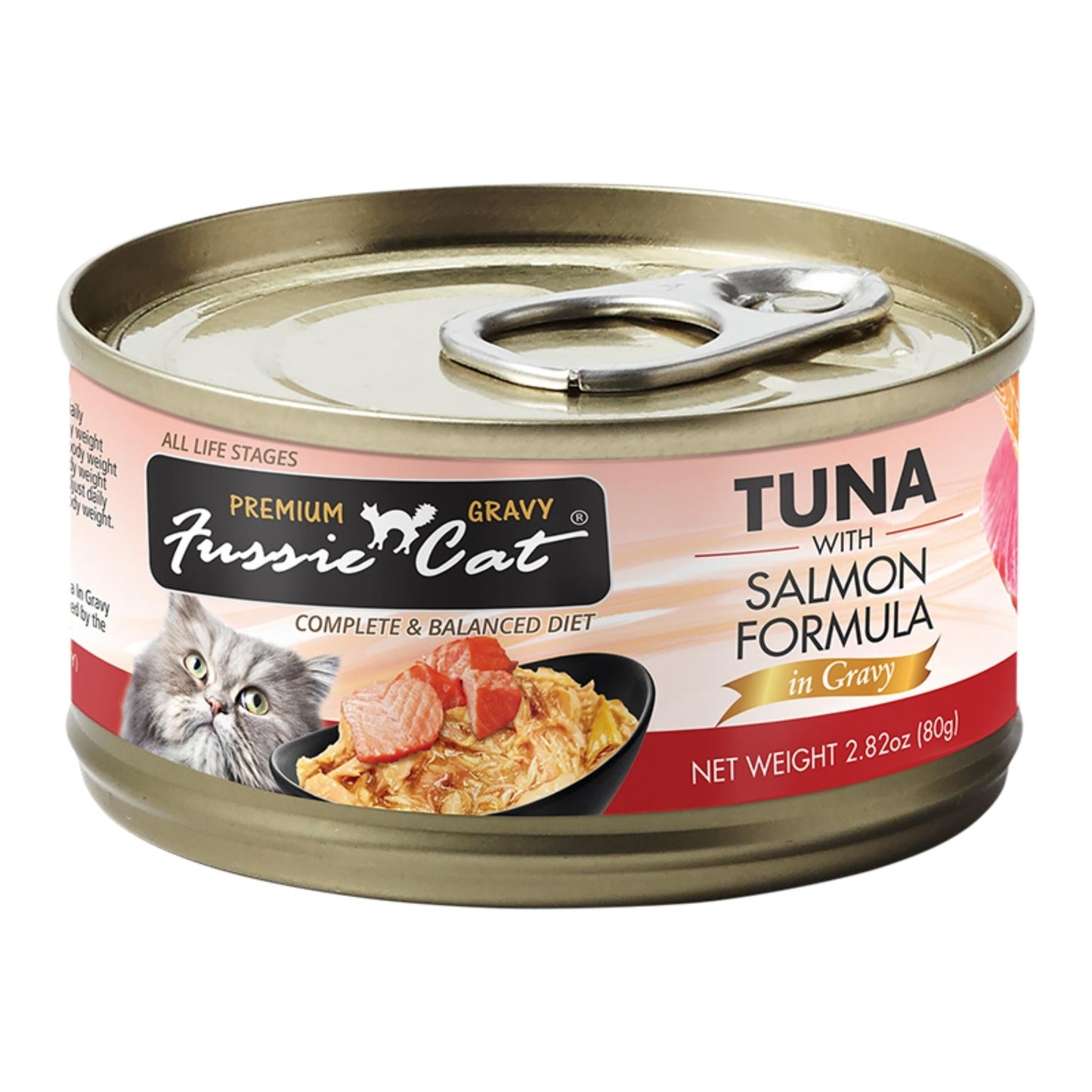 Fussie Cat Premium Tuna with Salmon Formula in Gravy 2.82oz. (Case of 24)