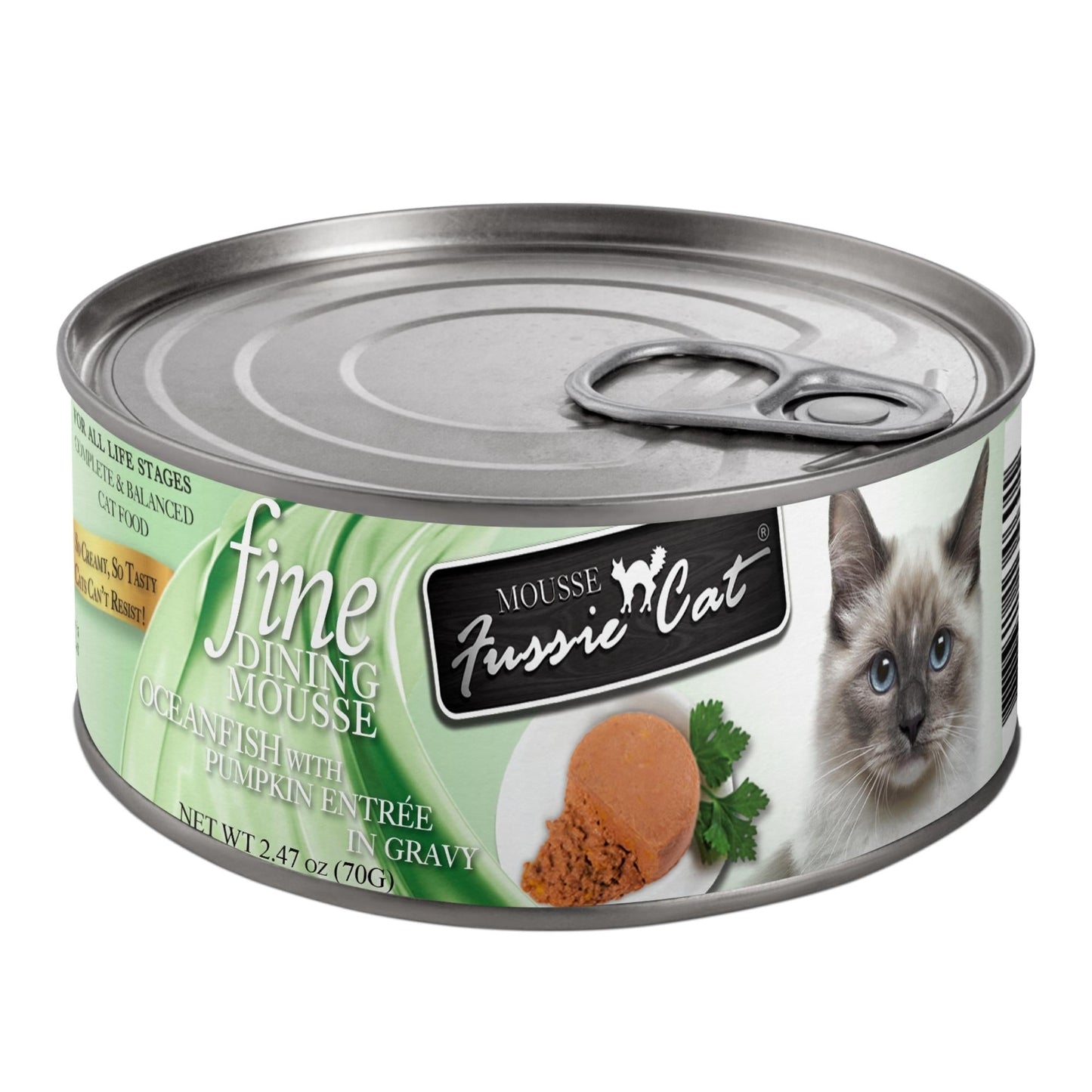 Fussie Cat Fine Dining Mousse Oceanfish with Pumpkin 2.47oz. (Case of 24)