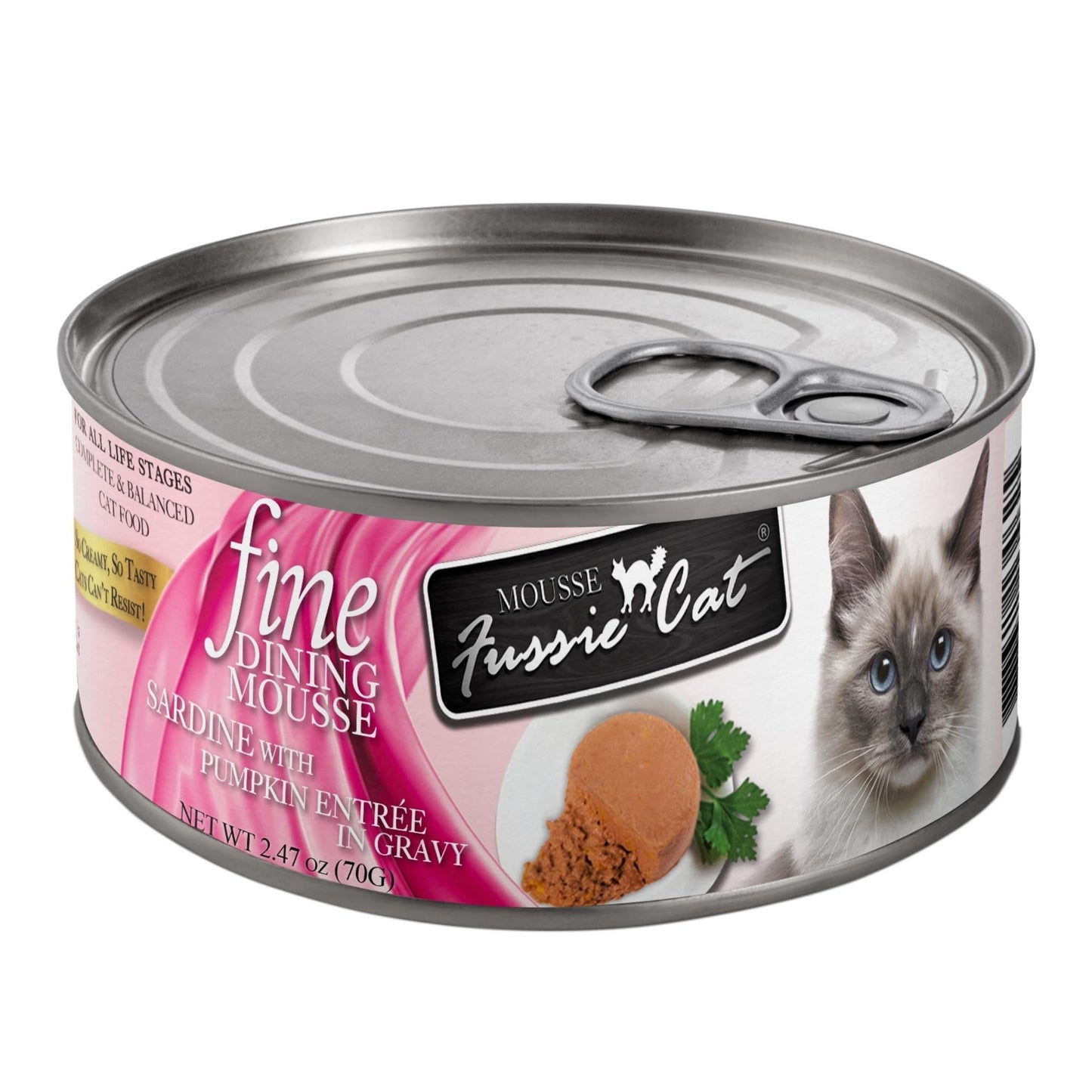 Fussie Cat Fine Dining Mousse Sardine with Pumpkin 2.47oz. (Case of 24)