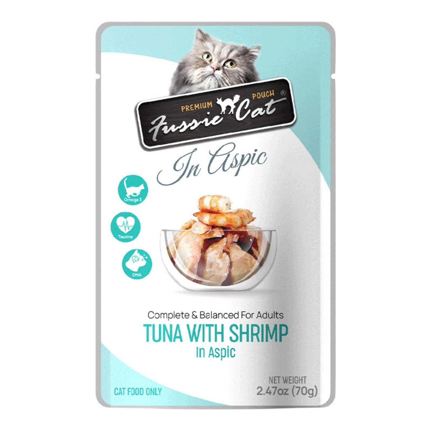 Fussie Cat Premium Tuna with Shrimp in Aspic 2.47oz. Pouch