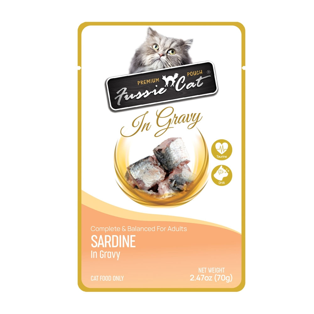 Fussie Cat Premium Sardine in Gravy 2.47oz. Pouch