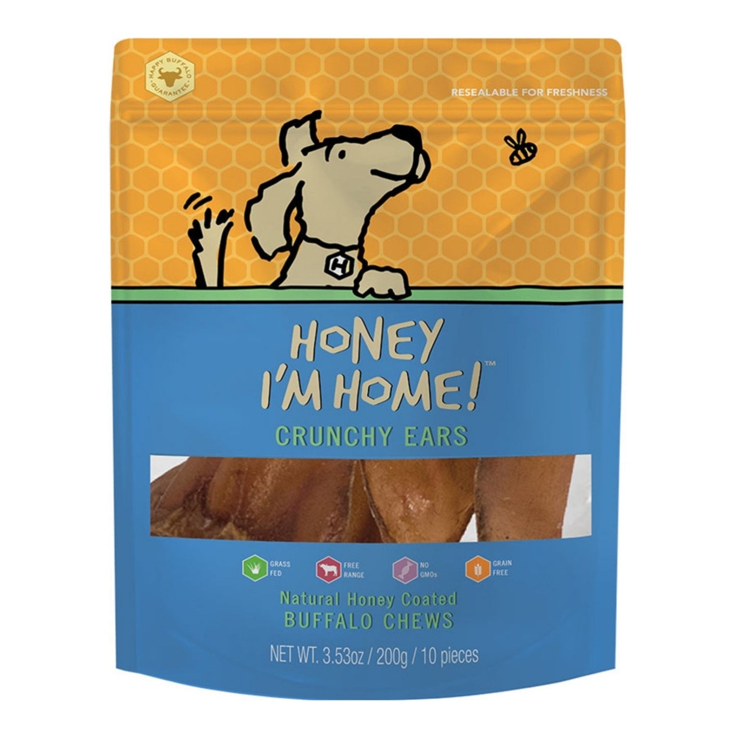 Honey Im Home Dog Buffalo ears 10 Pack