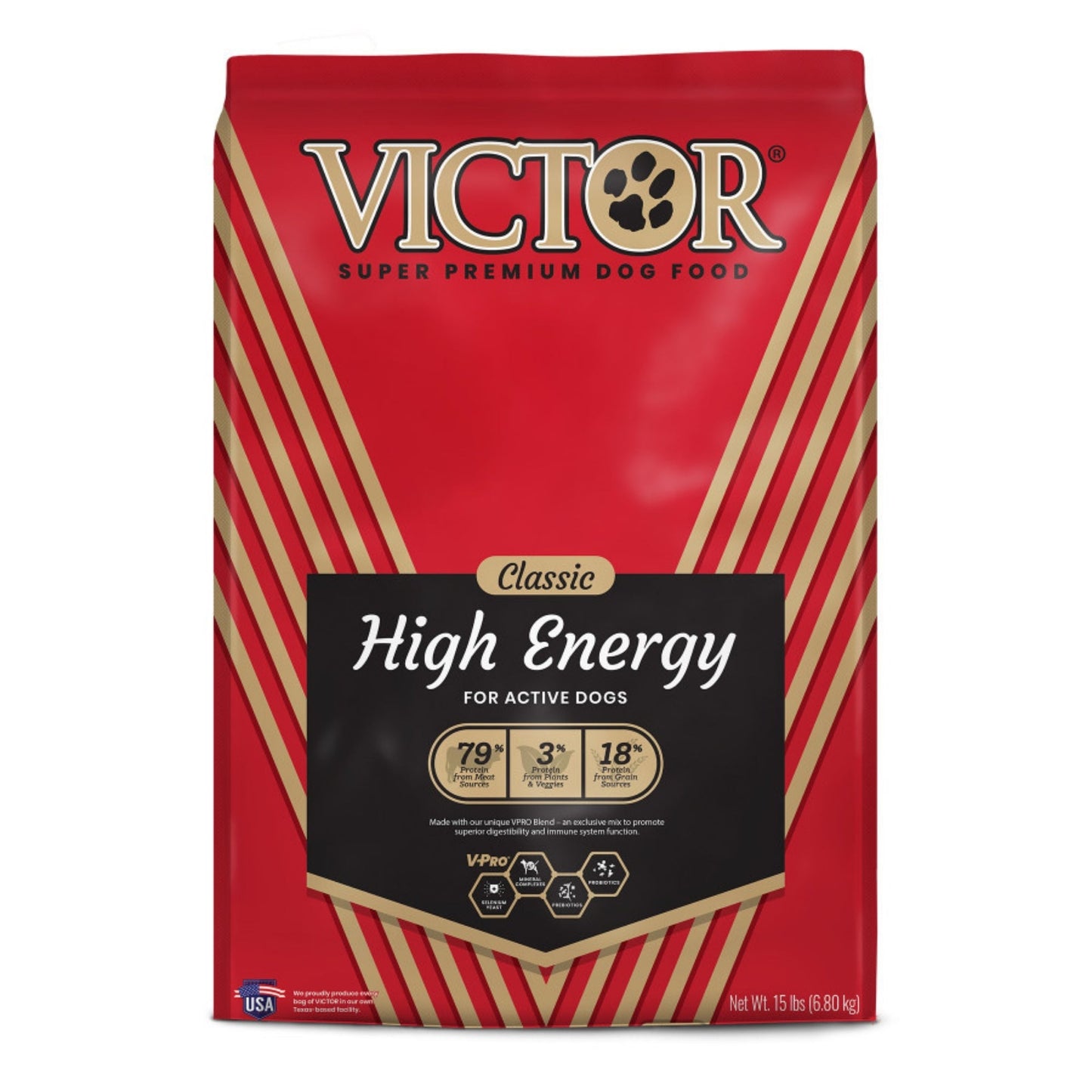 Victor Super Premium Dog Food Classic High Energy Dry Dog Food Beef, 1ea/15 lb